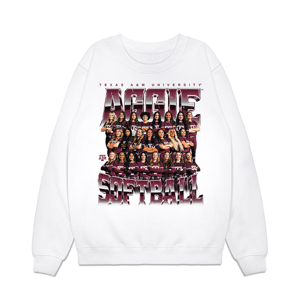 Texas A&M - NCAA Softball : Team Collage Premium Crewneck Sweatshirt-0