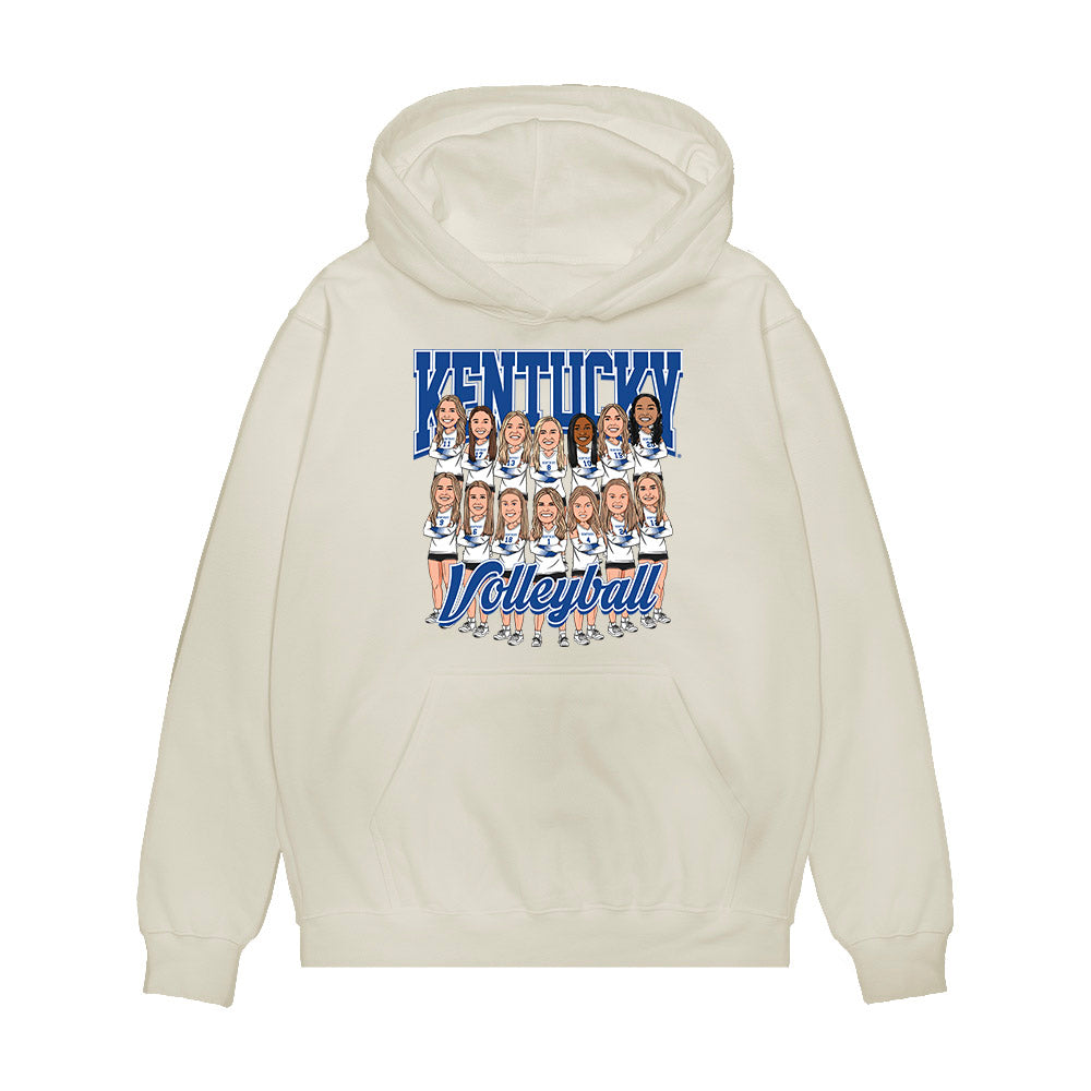 Kentucky - NCAA Women's Volleyball : Team Caricature Premium Hooded Sweatshirt-0