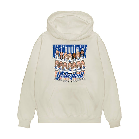 Kentucky - NCAA Women's Volleyball : Team Caricature Premium Hooded Sweatshirt-0