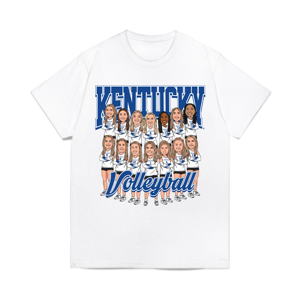 Kentucky - NCAA Women's Volleyball : Team Caricature Comfort Colors T-Shirt-0
