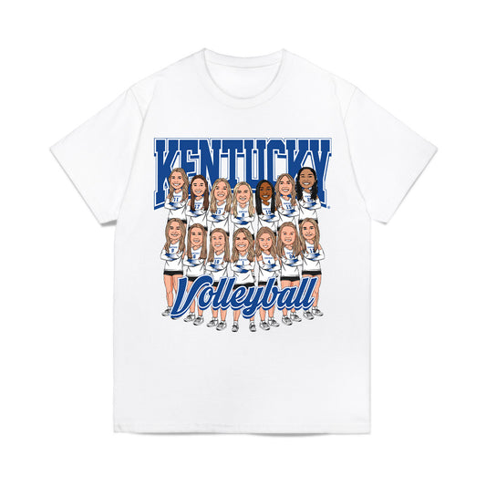 Kentucky - NCAA Women's Volleyball : Team Caricature Comfort Colors T-Shirt-0