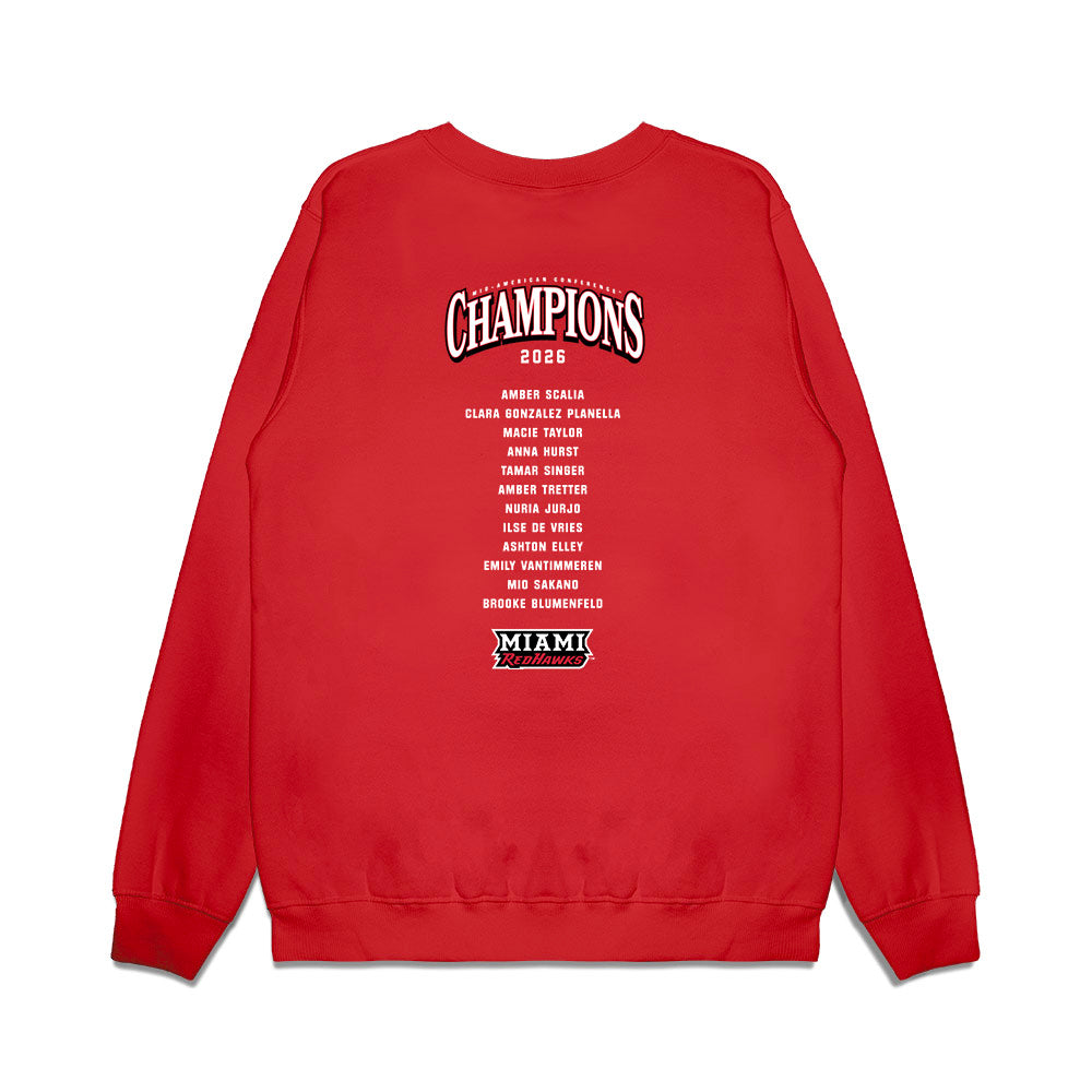 Miami of Ohio - NCAA Women's Basketball : MAC Champions Premium Crewneck Sweatshirt-1