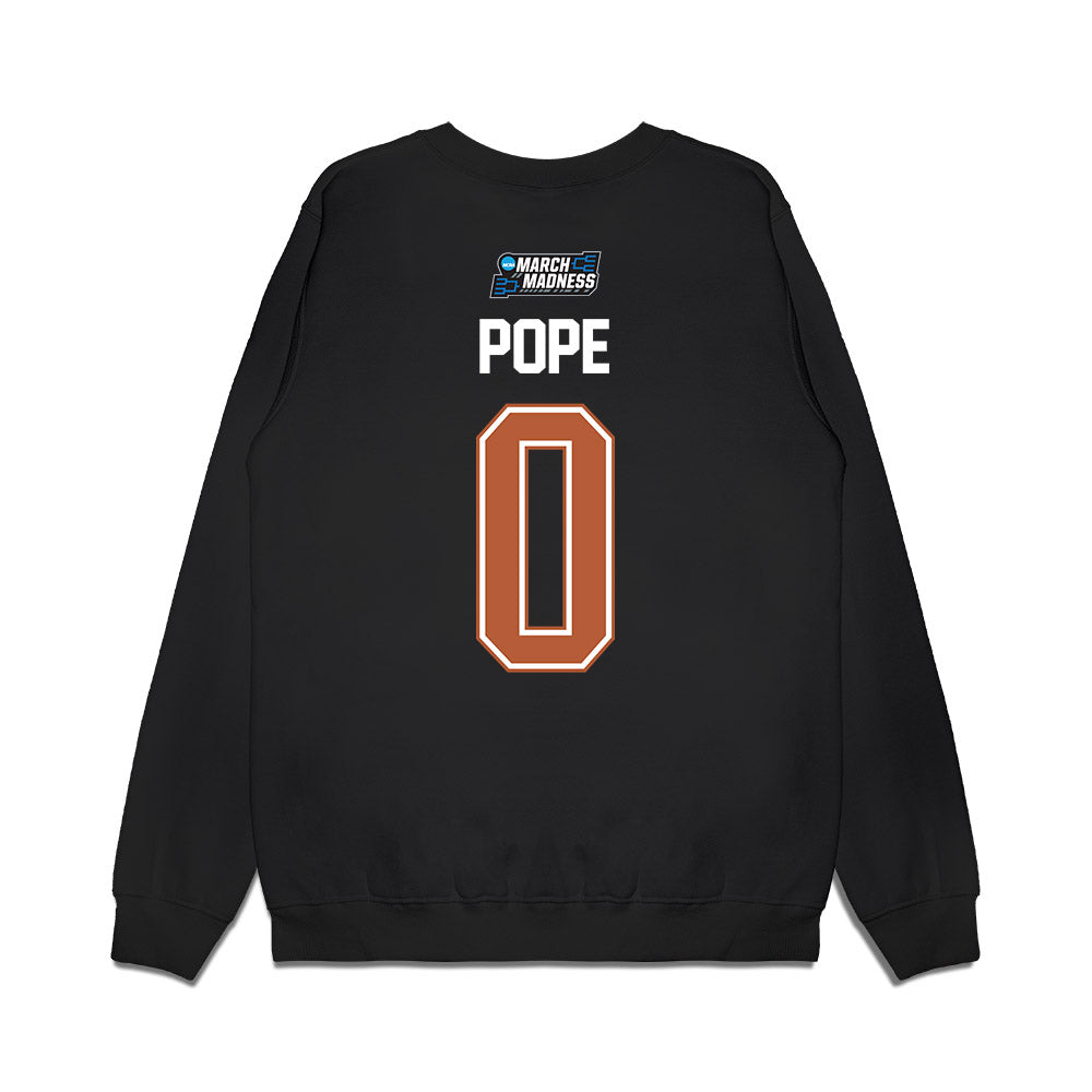 Texas - NCAA Men's Basketball : Jordan Pope - NCAA® March Madness® 2026 Premium Crewneck Sweatshirt-1