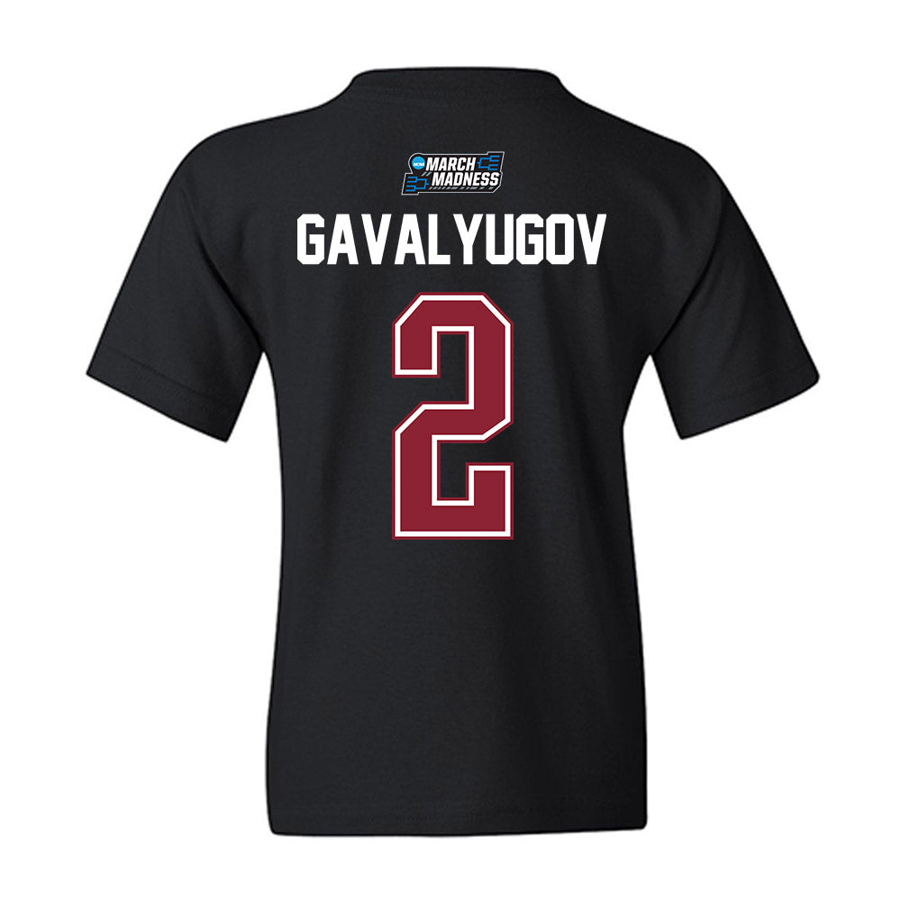 SCU - NCAA Men's Basketball : Aleksandar Gavalyugov - NCAA® March Madness® 2026 Youth T-Shirt-1