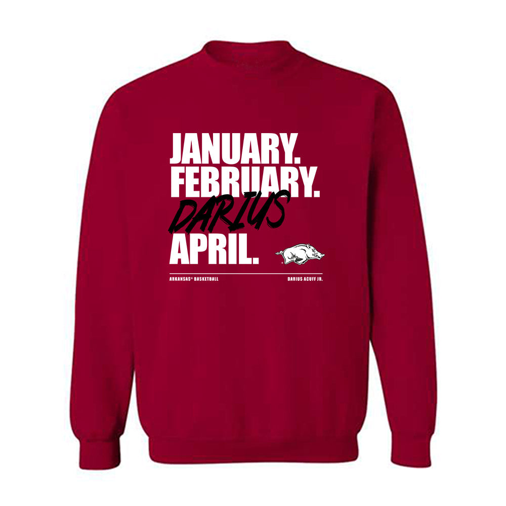Arkansas - NCAA Men's Basketball : Darius Acuff Jr. - Acuff Madness Crewneck Sweatshirt-0