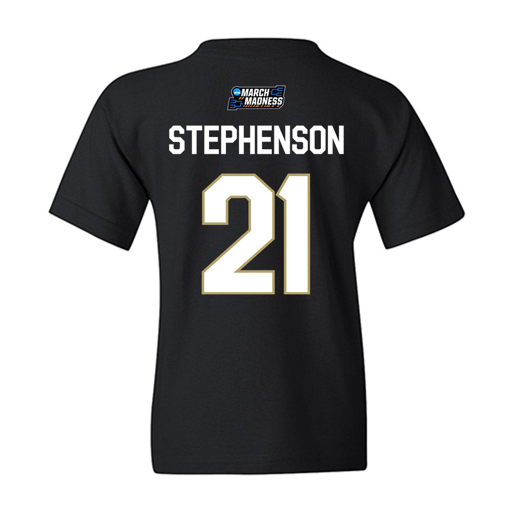 JMU - NCAA Women's Basketball : Zakiya Stephenson - NCAA® March Madness® 2026 Youth T-Shirt-1