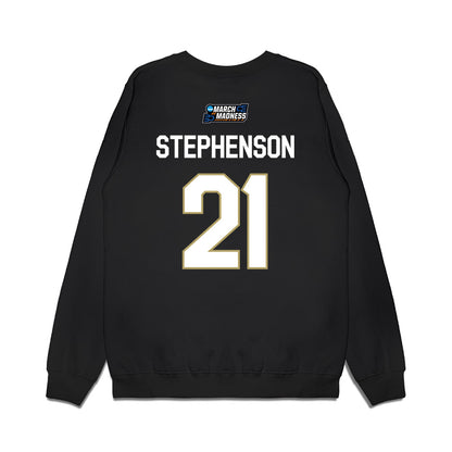 JMU - NCAA Women's Basketball : Zakiya Stephenson - NCAA® March Madness® 2026 Premium Crewneck Sweatshirt-1