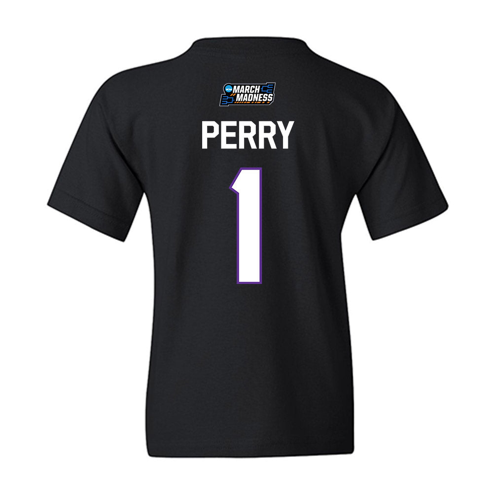 SFA - NCAA Women's Basketball : Myka Perry - NCAA® March Madness® 2026 Youth T-Shirt-1