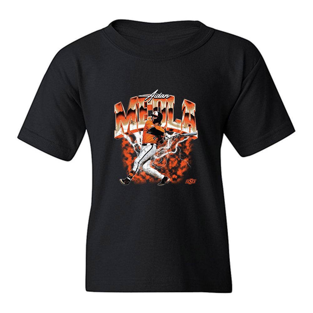 Oklahoma State - NCAA Baseball : Aidan Meola - Collage Youth T-Shirt-0