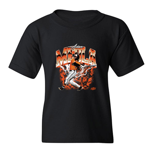 Oklahoma State - NCAA Baseball : Aidan Meola - Collage Youth T-Shirt-0