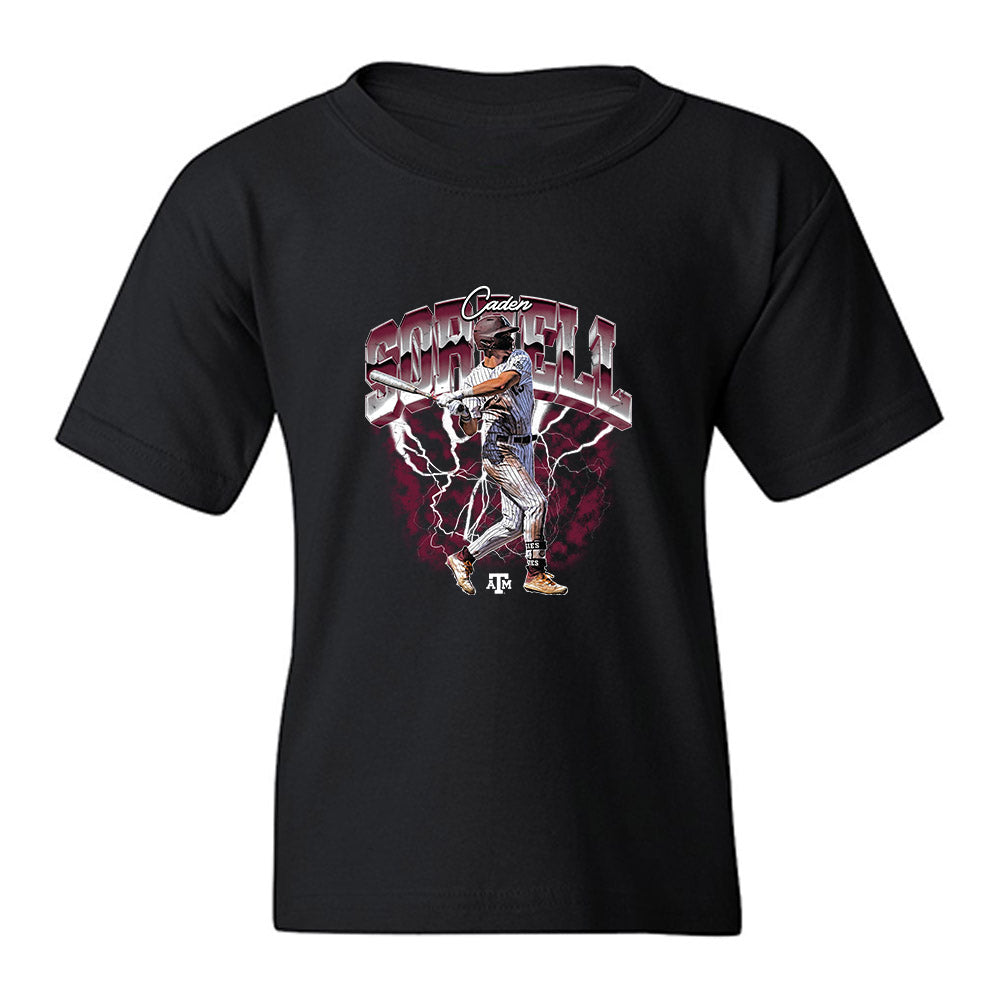 Texas A&M - NCAA Baseball : Caden Sorrell - Individual Collage Youth T-Shirt-0