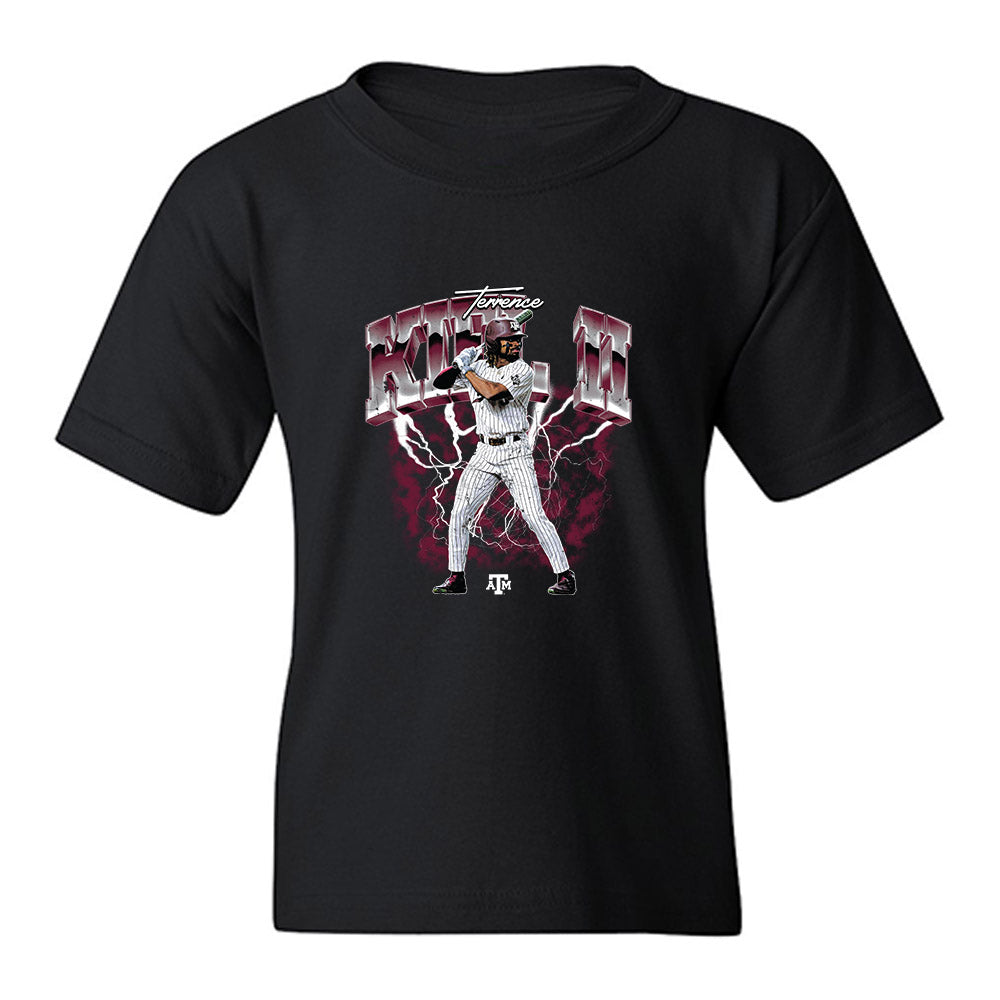 Texas A&M - NCAA Baseball : Terrence Kiel II - Individual Collage Youth T-Shirt-0