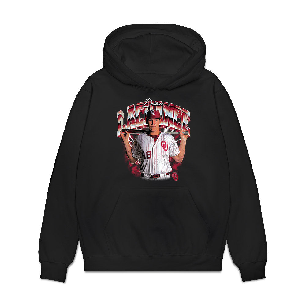 Oklahoma - NCAA Baseball : Deiten Lachance - Collage Premium Hooded Sweatshirt-0