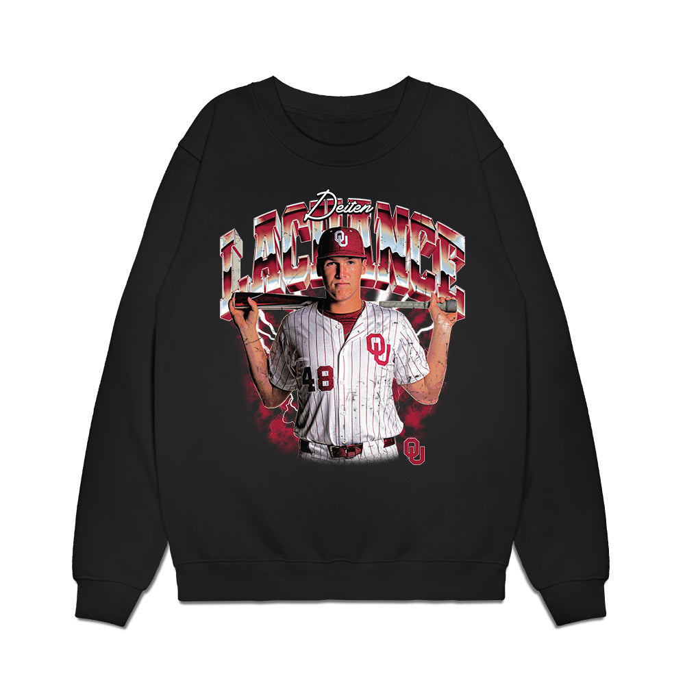 Oklahoma - NCAA Baseball : Deiten Lachance - Collage Premium Crewneck Sweatshirt-0
