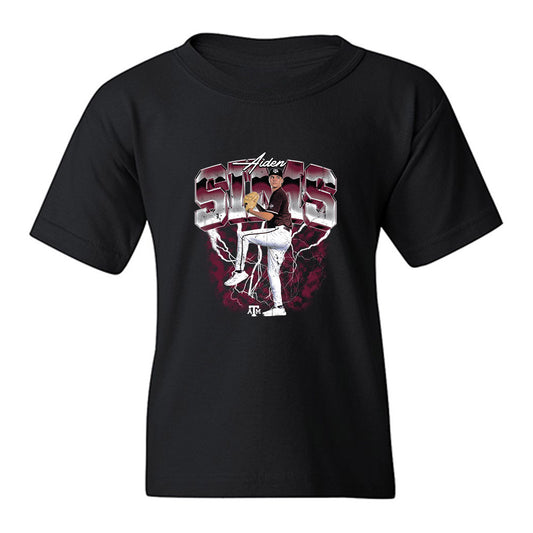 Texas A&M - NCAA Baseball : Aiden Sims - Collage Youth T-Shirt-0