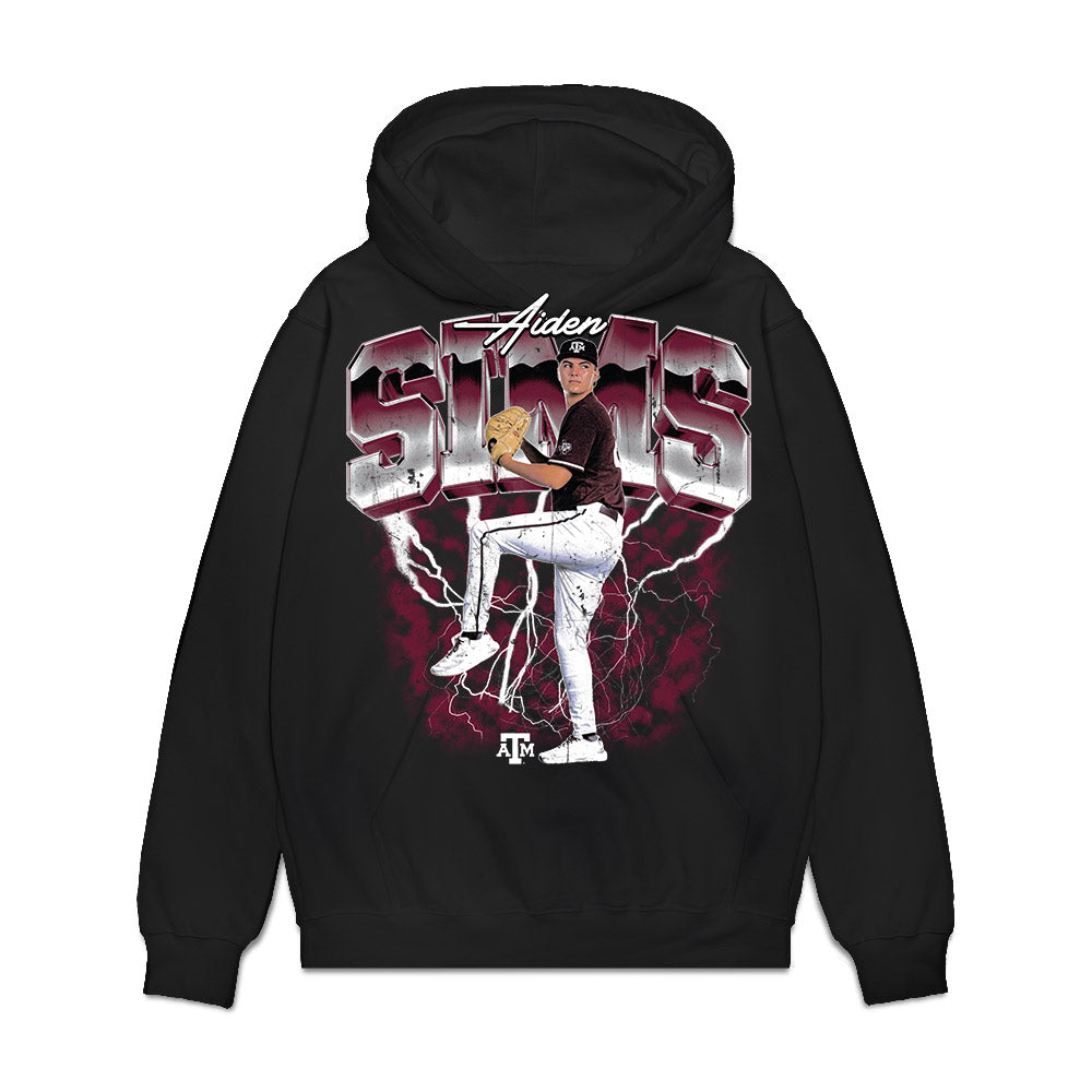 Texas A&M - NCAA Baseball : Aiden Sims - Collage Premium Hooded Sweatshirt-0
