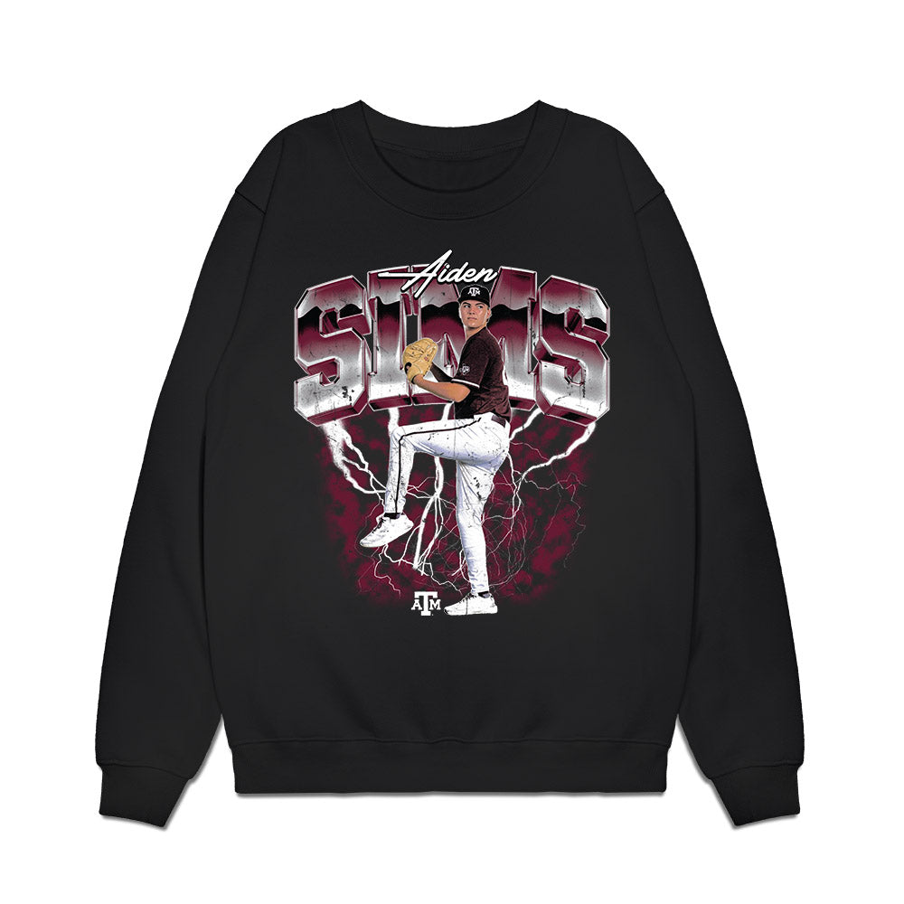 Texas A&M - NCAA Baseball : Aiden Sims - Collage Premium Crewneck Sweatshirt-0
