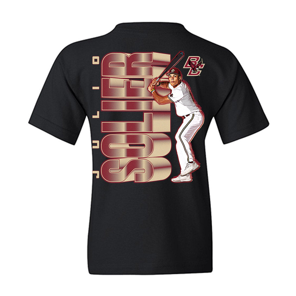 Boston College - NCAA Baseball : Julio Solier - Individual Caricature Youth T-Shirt-1