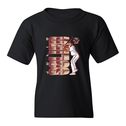 Boston College - NCAA Baseball : Julio Solier - Individual Caricature Youth T-Shirt-0