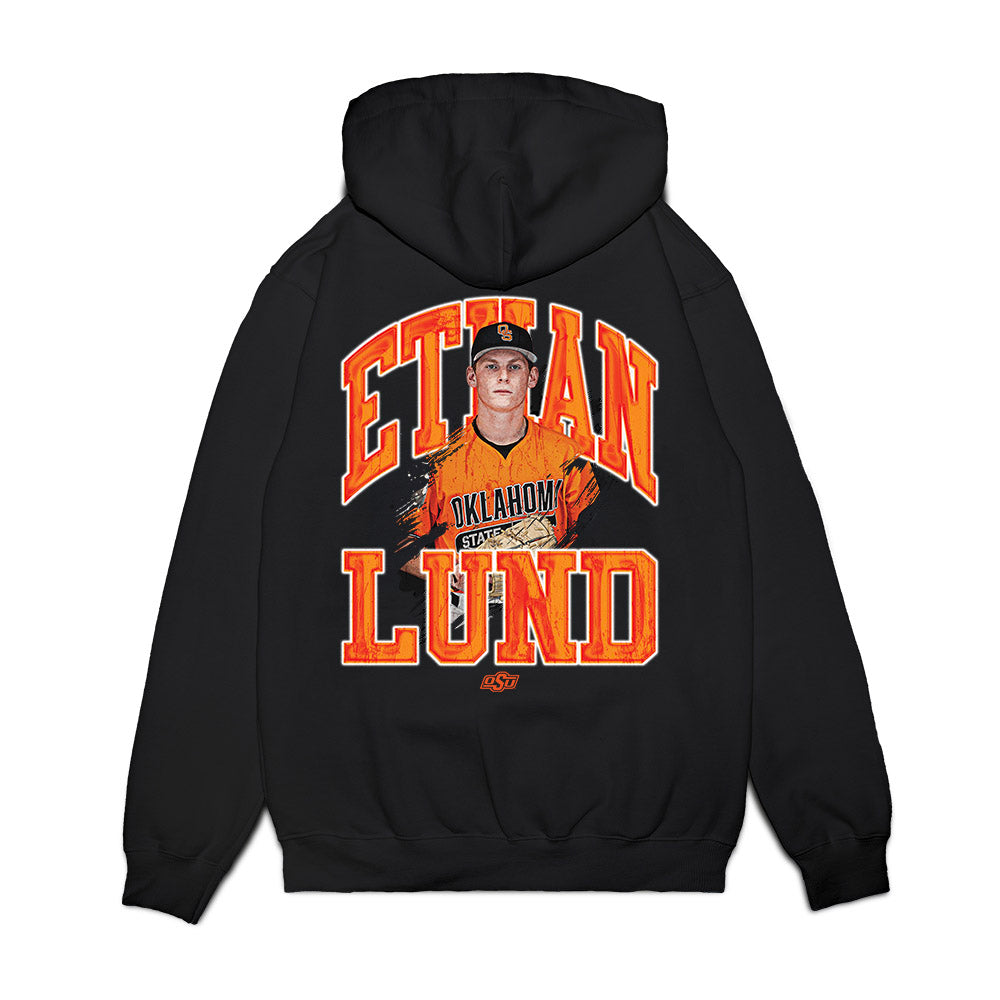 Oklahoma State - NCAA Baseball : Ethan Lund - Collage Premium Hooded Sweatshirt-1