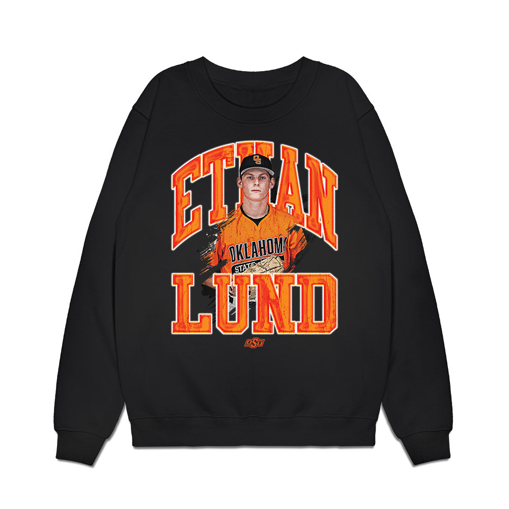 Oklahoma State - NCAA Baseball : Ethan Lund - Collage Premium Crewneck Sweatshirt-0