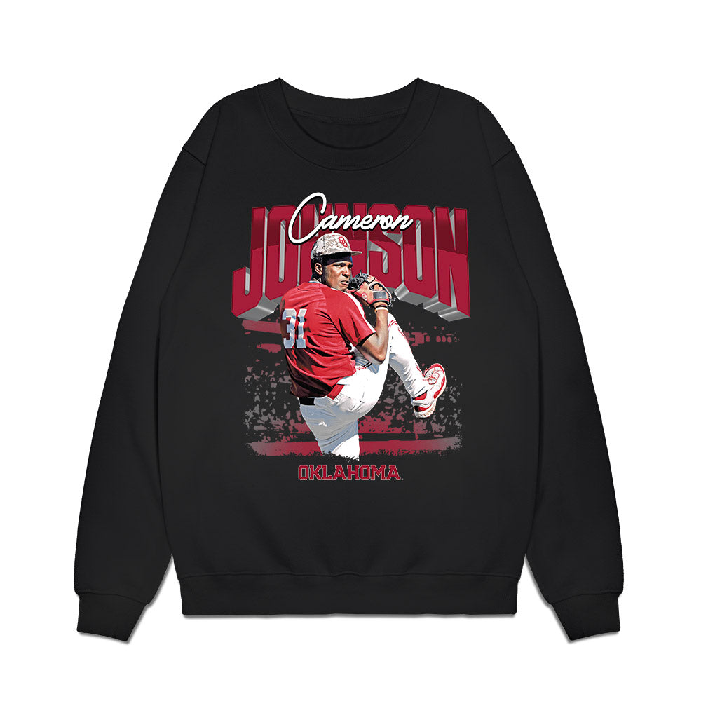 Oklahoma - NCAA Baseball : Cameron Johnson - Collage Premium Crewneck Sweatshirt-0
