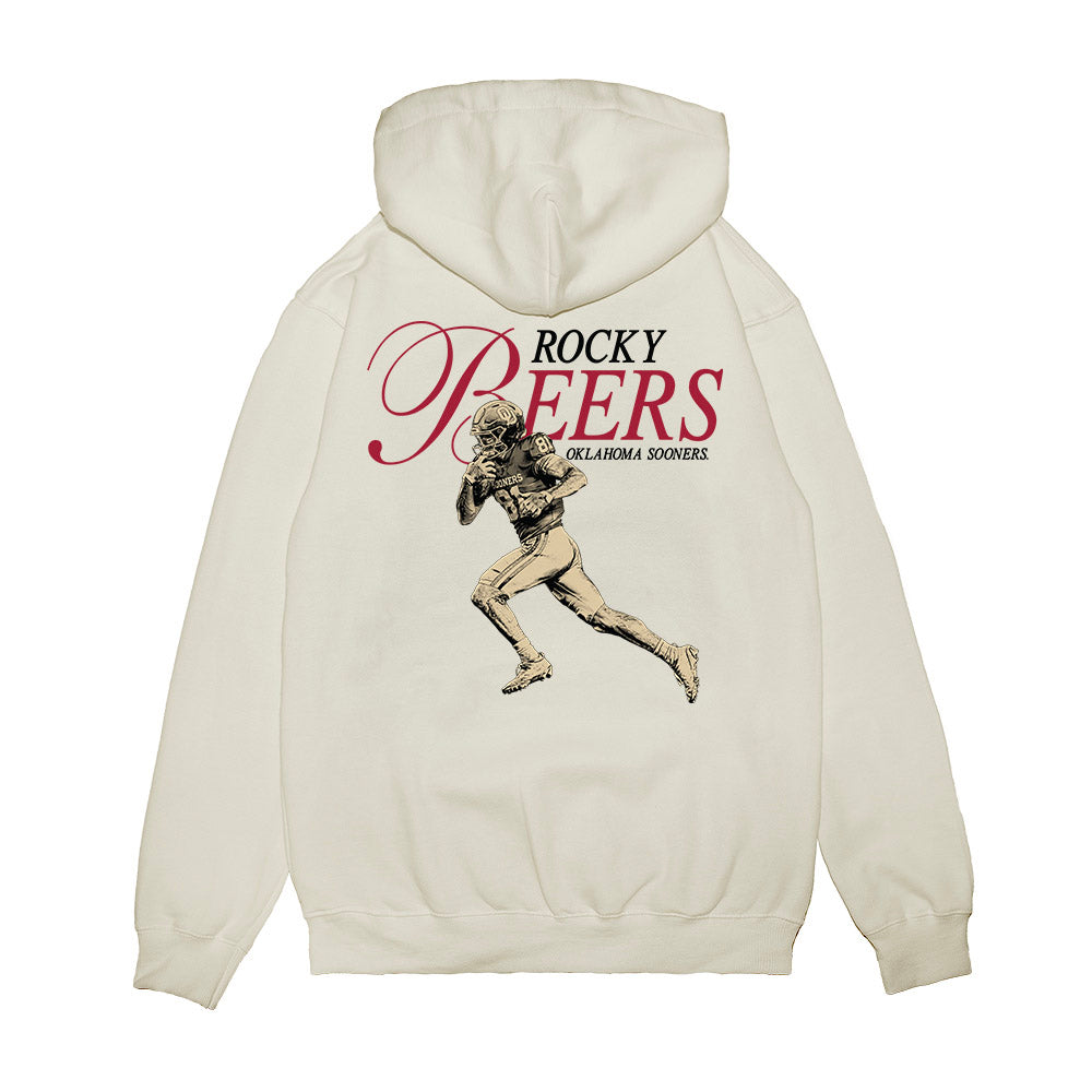 Oklahoma - NCAA Football : Rocky Beers - Legacy Premium Hooded Sweatshirt-1