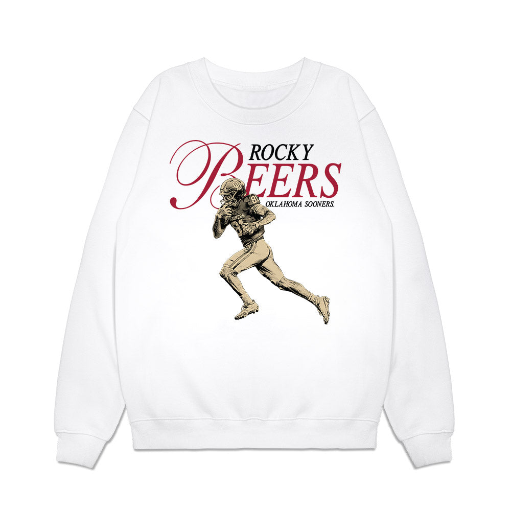 Oklahoma - NCAA Football : Rocky Beers - Legacy Premium Crewneck Sweatshirt-0