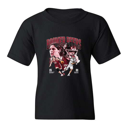 Oklahoma - NCAA Football : Rocky Beers & Raegan Beers - Collage Youth T-Shirt-0