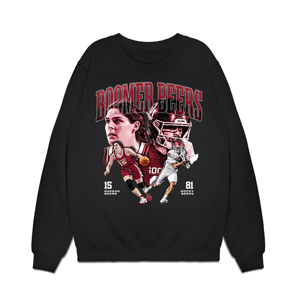 Oklahoma - NCAA Football : Rocky Beers & Raegan Beers - Collage Premium Crewneck Sweatshirt-0