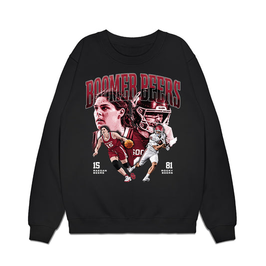 Oklahoma - NCAA Football : Rocky Beers & Raegan Beers - Collage Premium Crewneck Sweatshirt-0