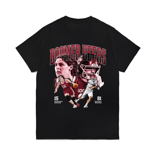 Oklahoma - NCAA Football : Rocky Beers & Raegan Beers - Collage Comfort Colors T-Shirt-0