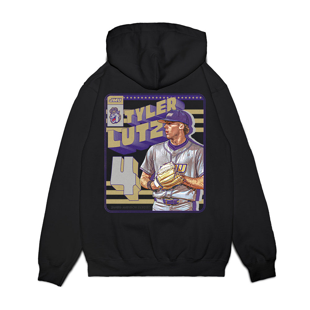JMU - NCAA Baseball : Tyler Lutz - Collage Premium Hooded Sweatshirt-1