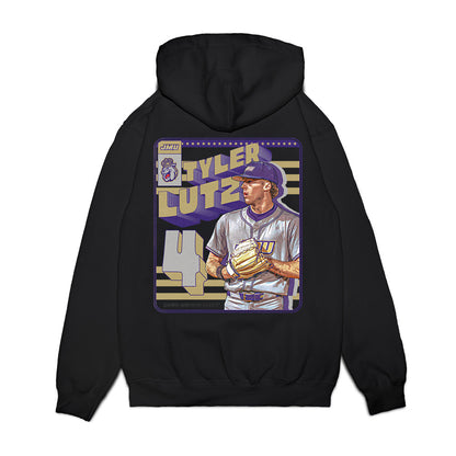 JMU - NCAA Baseball : Tyler Lutz - Collage Premium Hooded Sweatshirt-1
