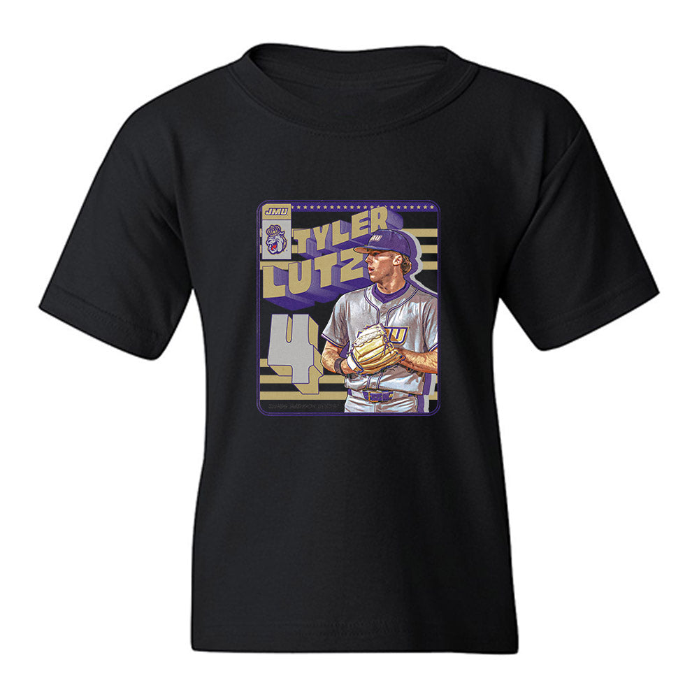 JMU - NCAA Baseball : Tyler Lutz - Collage Youth T-Shirt-0
