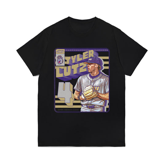 JMU - NCAA Baseball : Tyler Lutz - Collage Comfort Colors T-Shirt-0