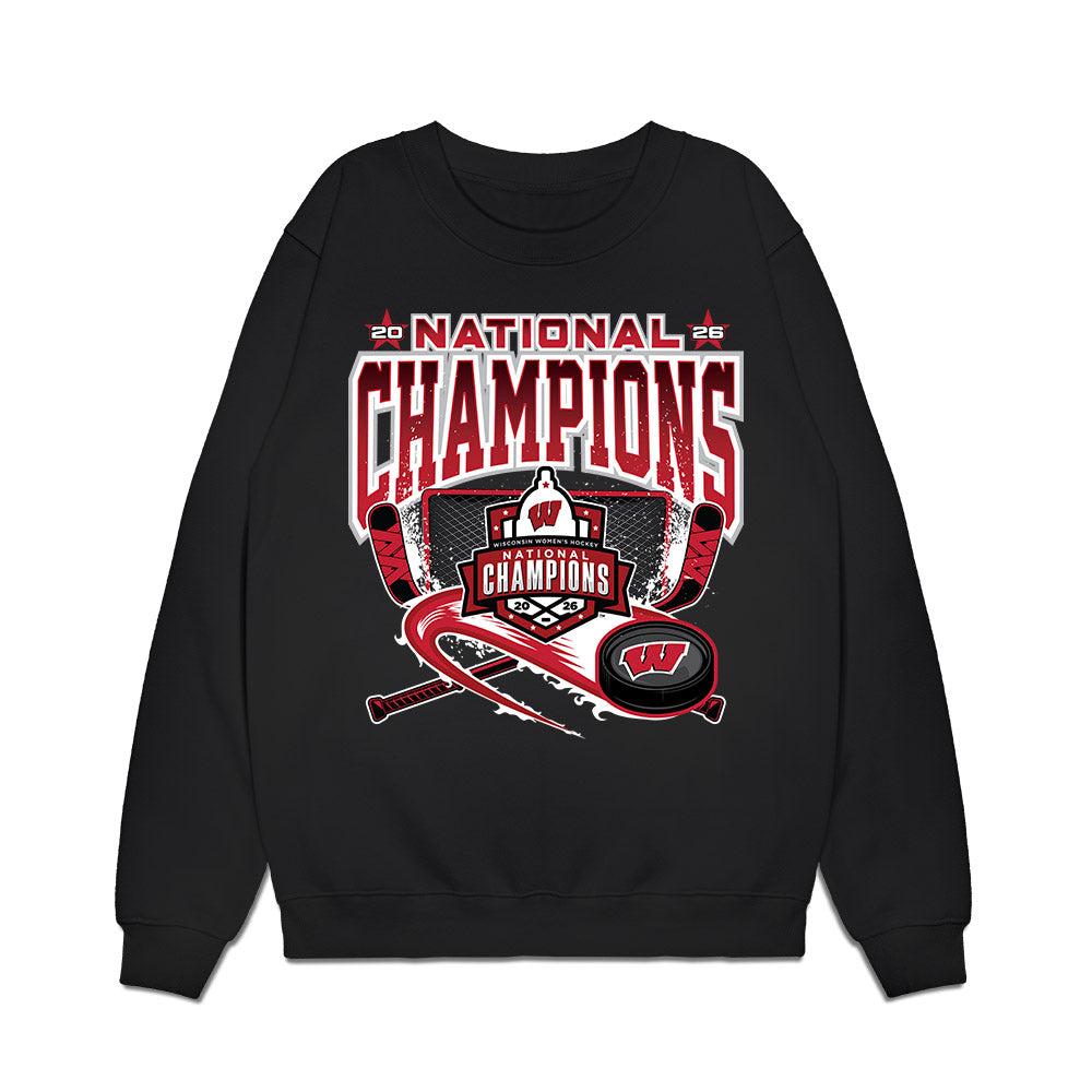 Wisconsin - NCAA Women's Ice Hockey : - 2026 National Champions Roster Premium Crewneck Sweatshirt-0