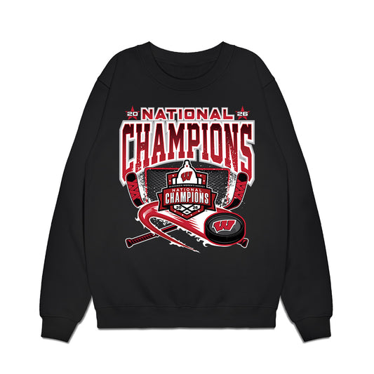 Wisconsin - NCAA Women's Ice Hockey : - 2026 National Champions Roster Premium Crewneck Sweatshirt-0