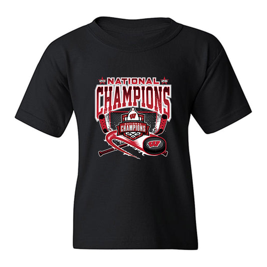 Wisconsin - NCAA Women's Ice Hockey : - 2026 National Champions Roster Youth T-Shirt-0