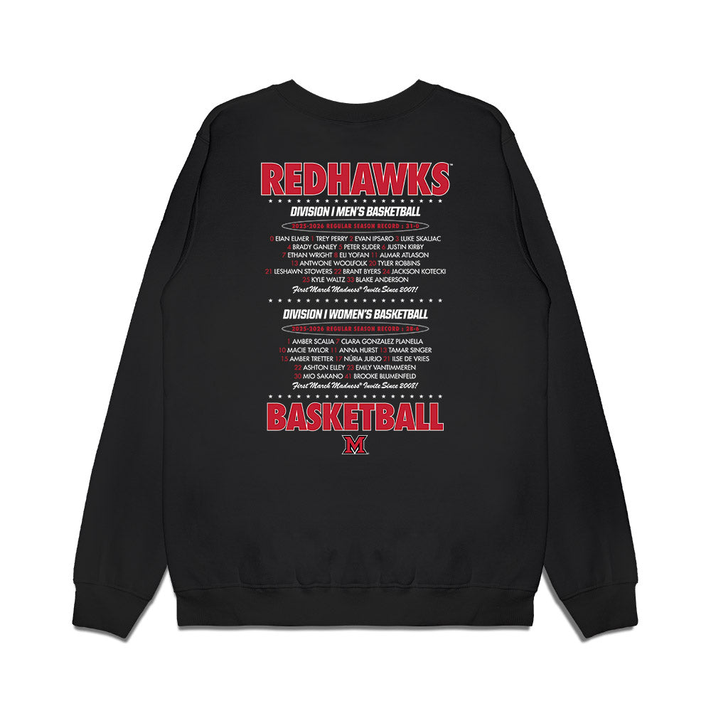 Miami of Ohio - NCAA Men's Basketball : - Roster List Premium Crewneck Sweatshirt-1