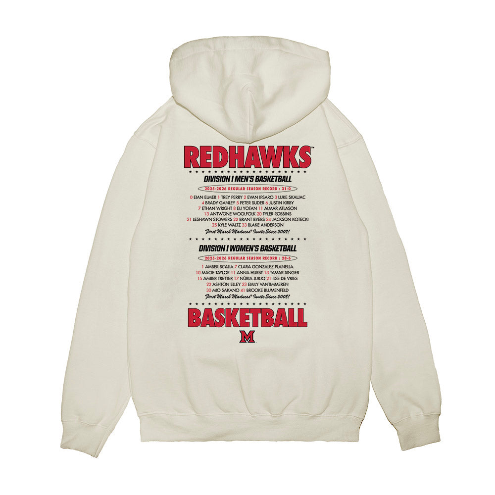 Miami of Ohio - NCAA Women's Basketball : - Roster List Premium Hooded Sweatshirt-1