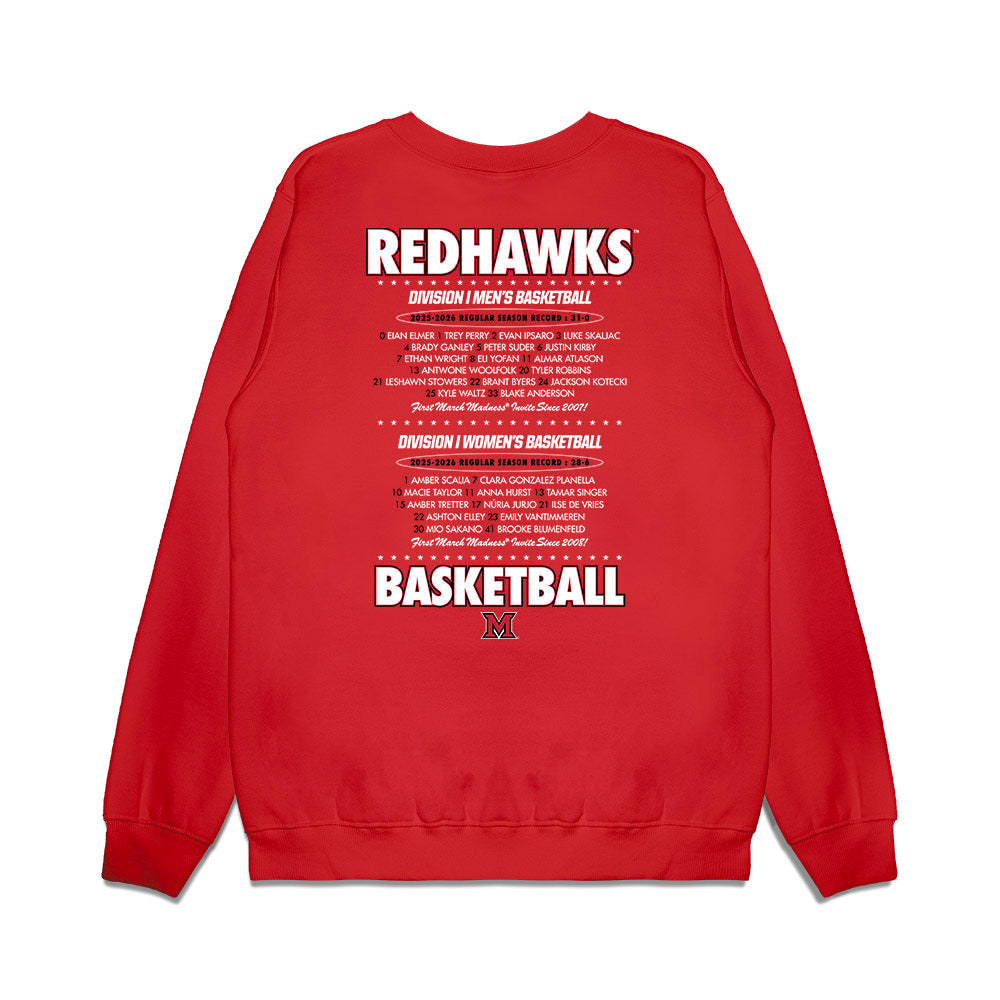 Miami of Ohio - NCAA Women's Basketball : - Roster List Premium Crewneck Sweatshirt-1