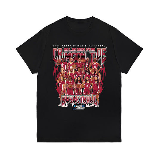 Alabama - NCAA Women's Basketball : NCAA® March Madness® 2026 Team Collage Comfort Colors T-Shirt-0