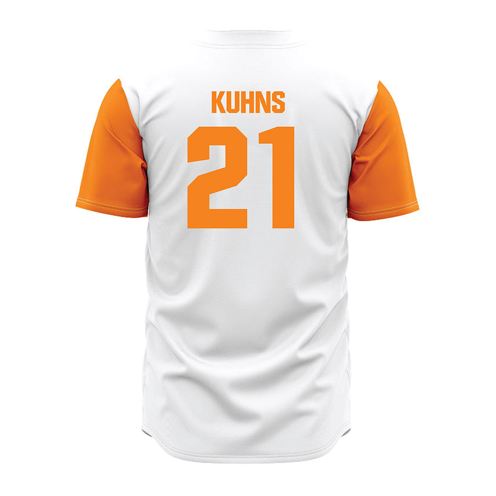 Tennessee - NCAA Baseball : Tegan Kuhns - White Jersey-1