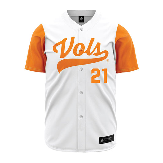 Tennessee - NCAA Baseball : Tegan Kuhns - White Jersey-0
