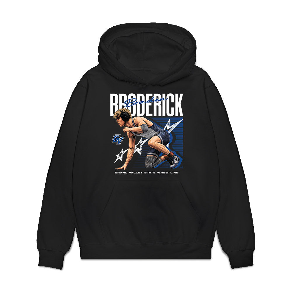 Grand Valley - NCAA Wrestling : Braden Broderick - Collage Premium Hooded Sweatshirt-0