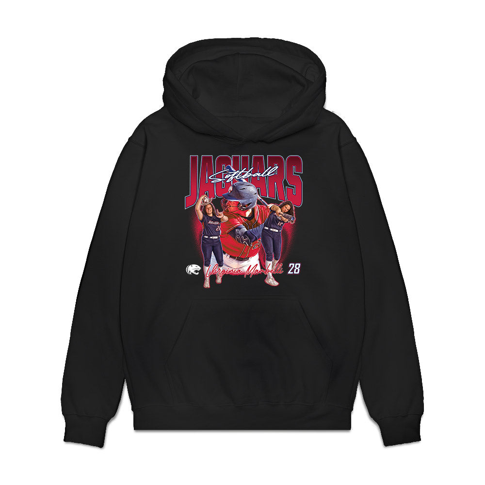 South Alabama - NCAA Softball : Virginia Mambelli - Collage Premium Hooded Sweatshirt-0