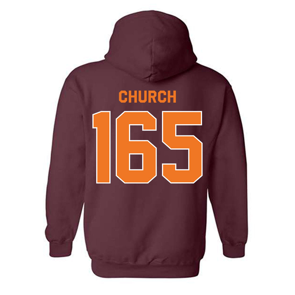 Virginia Tech - NCAA Wrestling : Mac Church - Classic Shersey Hooded Sweatshirt-1