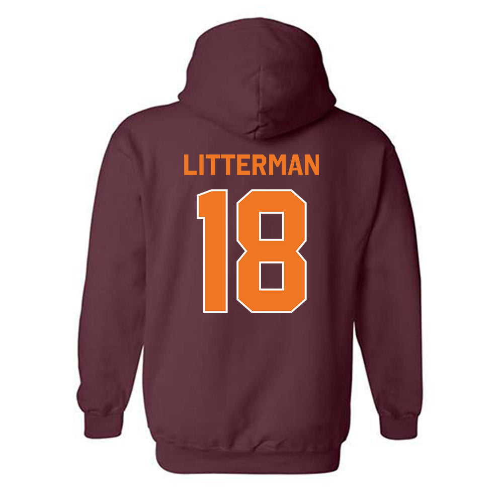 Virginia Tech - NCAA Baseball : Hudson Litterman - Classic Shersey Hooded Sweatshirt-1