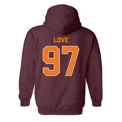 Virginia Tech - NCAA Football : John Love - Classic Shersey Hooded Sweatshirt-1